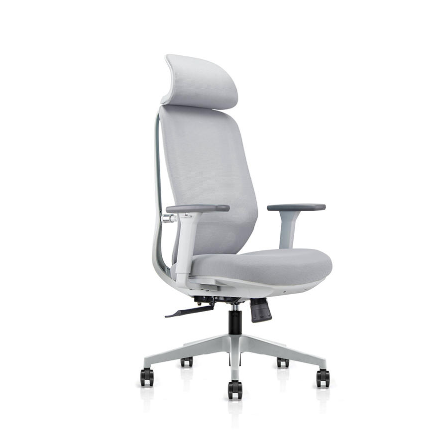 כסא משרדי אורתופדי דגם בוסטון לבן עם ראשיה